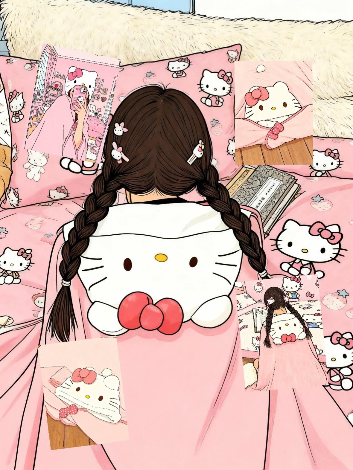 浅浅炫耀一下好朋友送的kt毛毯 可爱晕咯~#披肩 #毛毯 #少女心爆棚 #也太可爱了吧 #闺蜜
