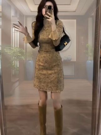 长袖扎染连衣裙#辣妹穿搭 #时髦穿搭 #优雅气质 #好身材好气质 #高级感穿搭