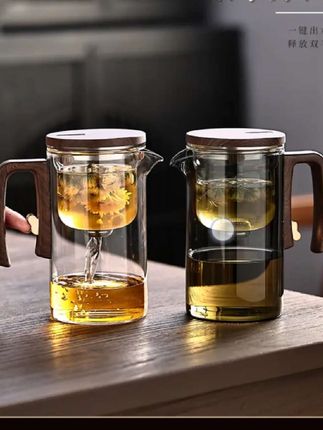 #磁吸飘逸杯泡茶壶耐热全玻璃内胆过滤泡茶杯办公室懒人冲茶器茶壶#磁吸飘逸杯#茶水鳄 #泡茶杯#懒人茶具