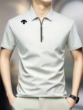 运动休闲半袖polo衫男透气冰感半拉链无痕短袖#运动短袖 #短袖POLO衫 #半拉链短袖 #男士神仙单品 #无限回购的宝藏单品