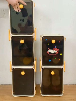 鞋子收纳架儿童鞋盒可叠加家用大容量防尘透明收纳盒DIY#实用省空间