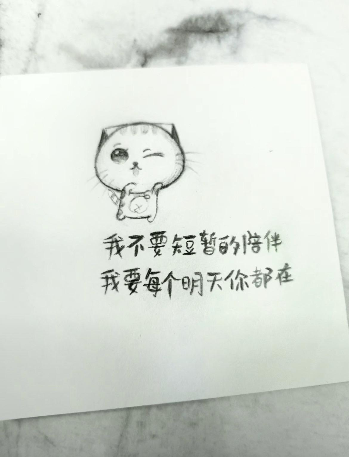 我不要短暂的陪伴 我要每个明天你都在.#可爱简笔画 #抖音推广 #随手画 #上热搜#cc猫
