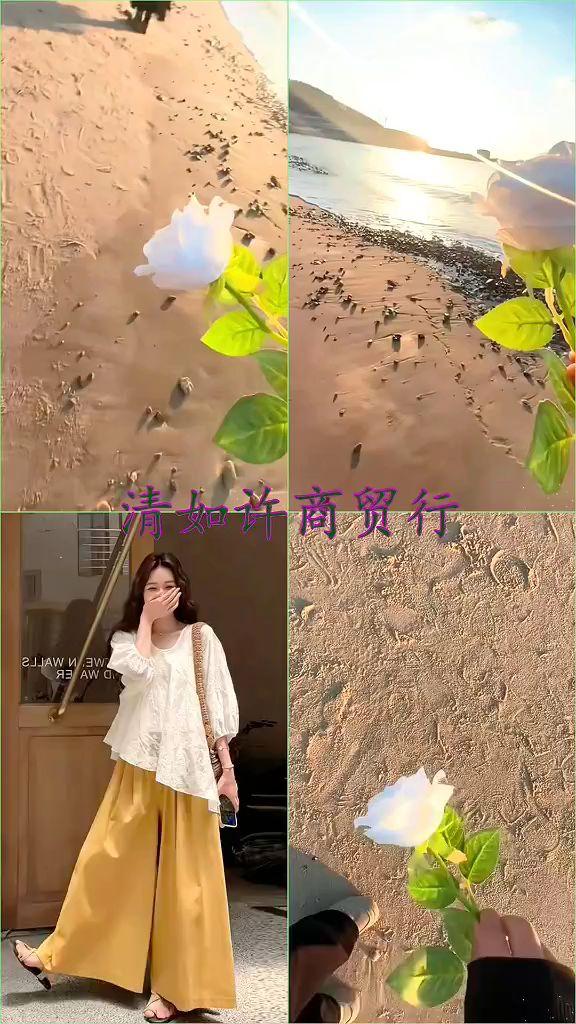 氛围感文艺范套装裤2025女夏新款韩系穿搭不规则绣花斜T阔腿裙裤