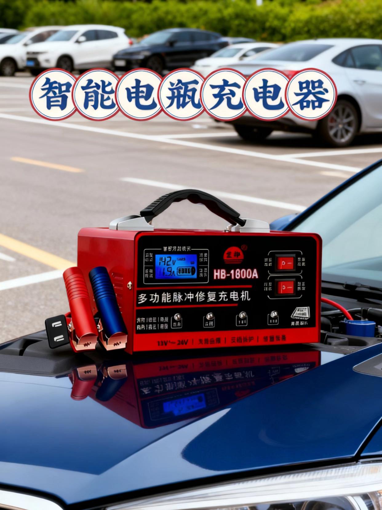宏渤直销汽车电瓶充电器12V24V纯铜智。宏渤直销汽车电瓶充电器 12V24V纯铜智能通用,汽车摩托车蓄电池全能快充。#新能源 #车载神器 #快来看看
