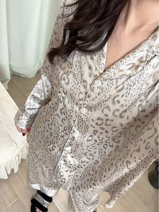 我的漂亮睡衣❗️让宅家也充满仪式感~ 家居服套装#豹纹款睡衣