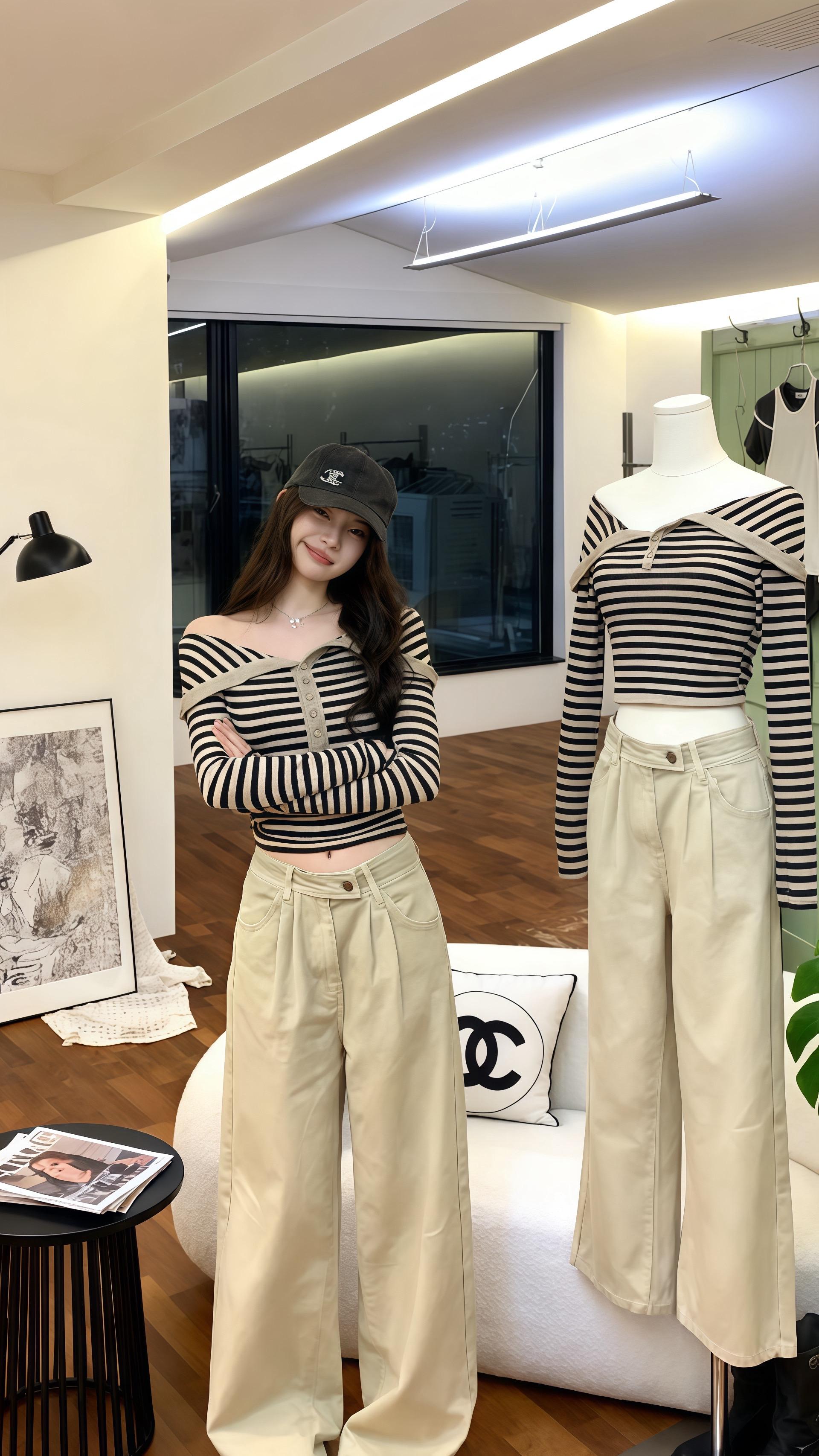 #松弛感穿搭 #ins服装潮流女 #穿搭ootd #阔腿裤搭配 #夏季穿搭