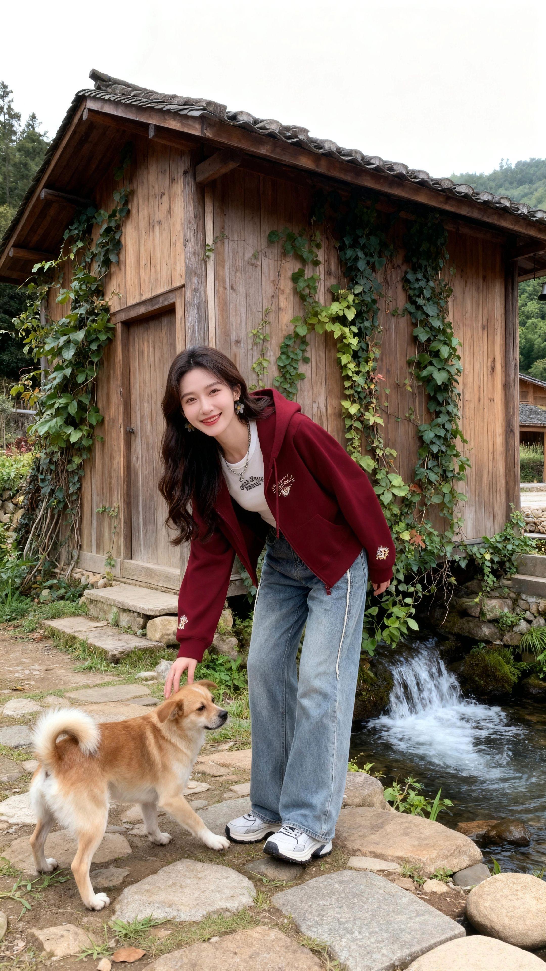 拉夏贝尔酒红洋气显白加绒短外套女2025。拉夏贝尔酒红洋气显白加绒短外套女2025秋冬款新款慵懒风显瘦卫衣#我的乡村生活 #原创视频 #真好看 #纪录美好生活 #自然风景区