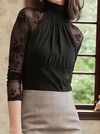 女士春秋款高领打底衫,显高显瘦气质减龄上档次,时尚潮流百搭#高级感穿搭