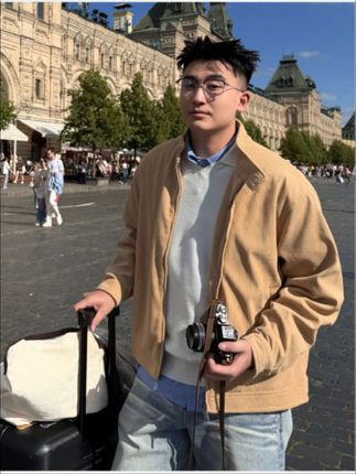 SANBAI 叁佰【灯芯绒夹克】哈灵顿外套男微廓宽松短款显高#夹克外套 #灯芯绒外套 #短款外套