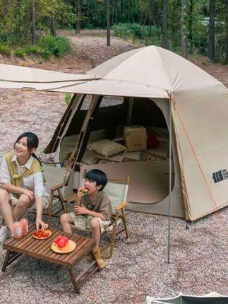 #帐篷#露营帐篷#全自动速开帐#六角双层黑胶#加厚防雨过夜帐篷
