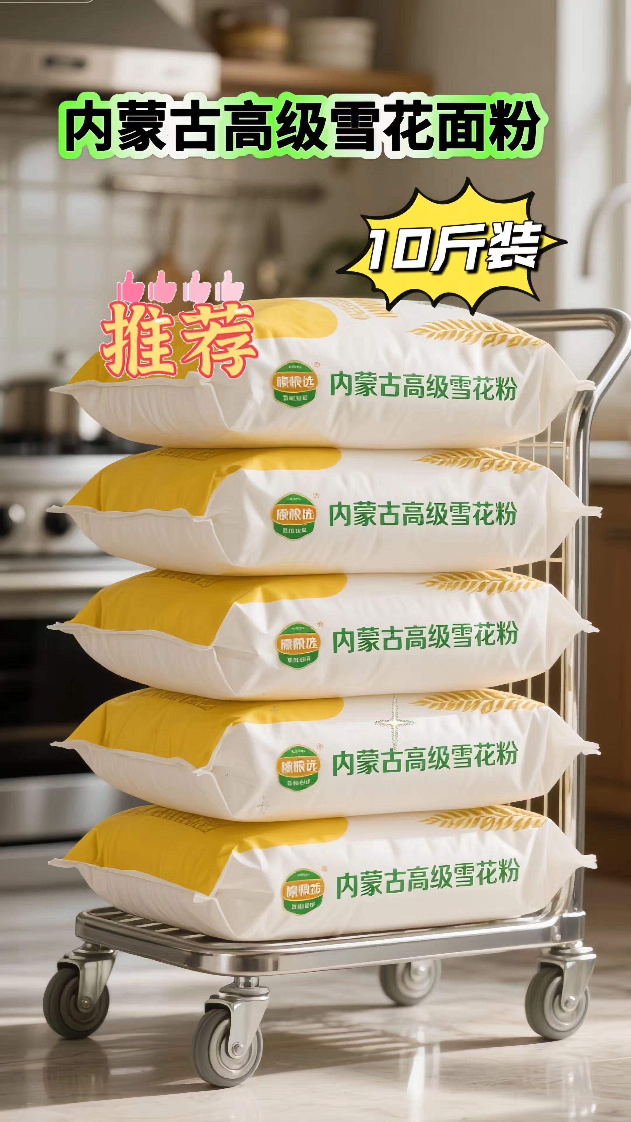 家人们!挖到宝了!内蒙古高级雪花面粉!每粒皆为自然的馈赠。精选优质小麦,历经多道精细研磨工序,粉质细腻如雪花。原色原味麦香浓郁。 用它蒸出的包子,麦香浓郁、蓬松暄软:做出的面条,爽滑顺口、韧性十足,我家爱吃面食,我妈又让我回购了#强烈推荐 #内蒙古高级雪花粉 #优质农产品 #包子馒头