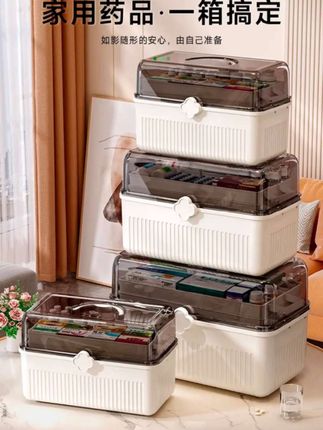 家用大容量药品收纳箱,化妆品收纳箱,文具收纳箱#药箱家用 #居家小药箱 #医药收纳盒 #药盒多层收纳 #多功能收纳箱