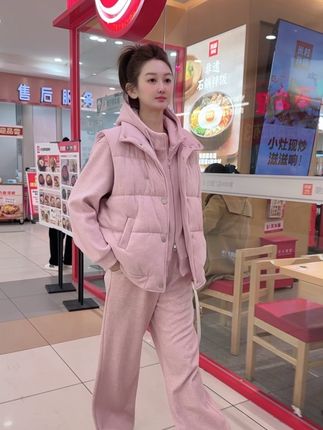 90—220斤宝宝看过来,加绒加厚粉粉嫩嫩秋冬款#大码女装 #套装