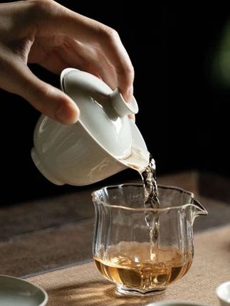 德白草木灰盖碗茶杯单个功夫茶具 不烫 手三才盖碗茶碗带盖家用泡茶#茶具#盖碗泡茶 #三才盖碗