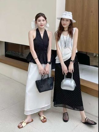 【运险+侧开叉+松紧腰】夏季半身裙女显瘦中长款A字裙醋酸双层#夏季半身裙 #缎面半身裙 #半身裙推荐 #复古半身裙 #半身裙