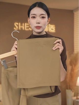 莱赛尔棉卡其色阔腿裤女2025秋季新款高腰显瘦宽松直筒休闲长裤子