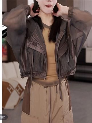 韩版连帽宽松防晒衣短外套女2025夏季防紫外线轻薄透气设计感上衣#爆款热卖中 #好物推荐🔥 #超便宜超划算 #谁穿谁好看#防晒衣