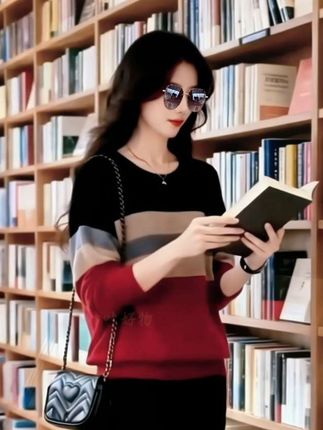 #春秋穿搭 #打底衫 #时尚休闲穿搭 #针织衫 #宽松显瘦针织衫
