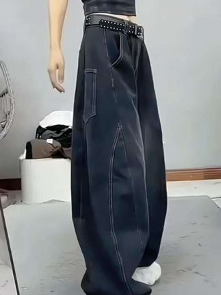 #秋季新款阔腿拖地裤 #每日搭配分享时尚穿搭👗 #很漂亮 #穿衣指南搭配 #牛仔阔腿拖地裤