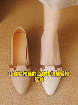 法式复古软皮单鞋女2025春秋新款通勤拼色一脚蹬尖头浅口小皮鞋A6