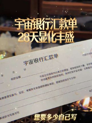 #显化财富 #显化金钱 #显化丰盛 #宇宙银行汇款单