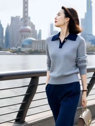 #一周穿搭不重样 #春秋穿搭 #时尚休闲穿搭 #女神范 #谁穿谁好看特别有女人味 针织衫