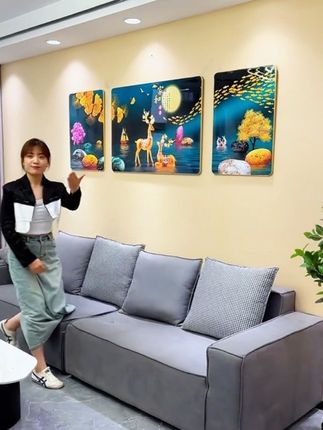 #沙发背景画 #装饰画 #客厅装饰画 #客厅挂画 #客厅三联画