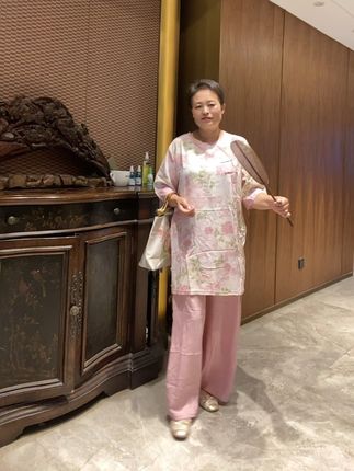 【亲子装】新款女童国风绵绸套装女孩洋气盘扣短袖两件薄款空调服