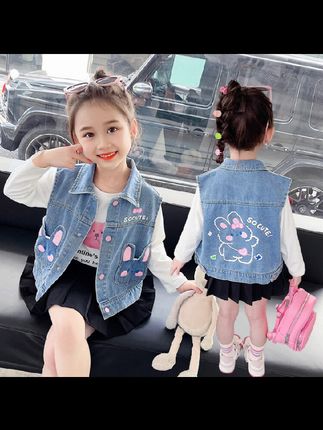 #女童马甲#马甲背心#马甲穿搭#牛仔马甲#秋季穿搭