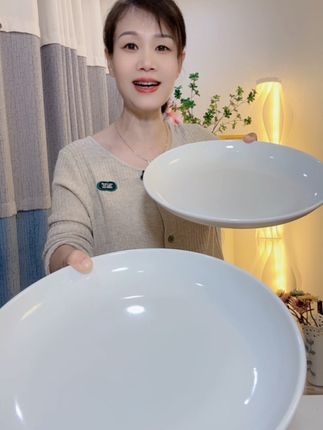 【宠粉福利】12英寸纯白盘陶瓷耐高温蒸鱼剁椒鱼头鱼景德镇瓷器#陶瓷餐具 #餐具 #鱼头#厨房好物 #超便宜超划算