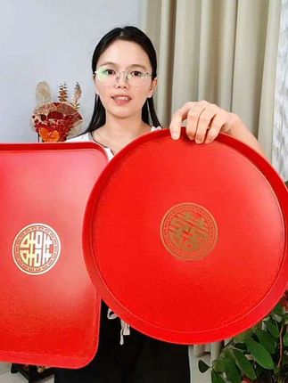 #托盘 #喜庆托盘 #高端大气 #红色喜庆 #结婚用品 @巨量千川