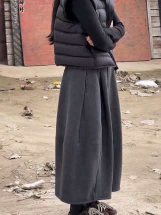 有加绒和不加绒可选#秋冬新款 #九分阔腿裤 #休闲减龄穿搭 #时髦精的冬天这样穿 #韩剧氛围感穿搭拿捏了