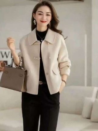 天冷了姐妹们,秋冬双面大衣毛呢短外套,气质小个子短款宽松时尚百搭韩版洋气,多色可选,谁穿谁好看