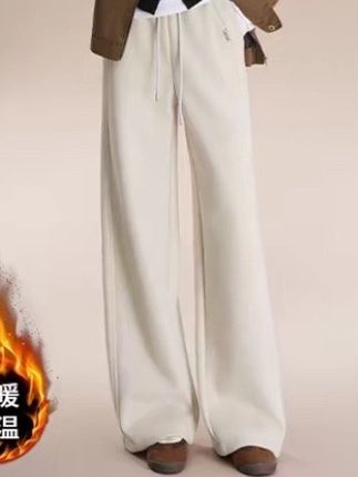 秋冬高腰厚款保暖休闲裤窄版小个子大码运动直筒运动裤女小个子#高级感穿搭 #百搭阔腿裤 #慵懒风穿搭 #秋季穿搭 #休闲穿搭