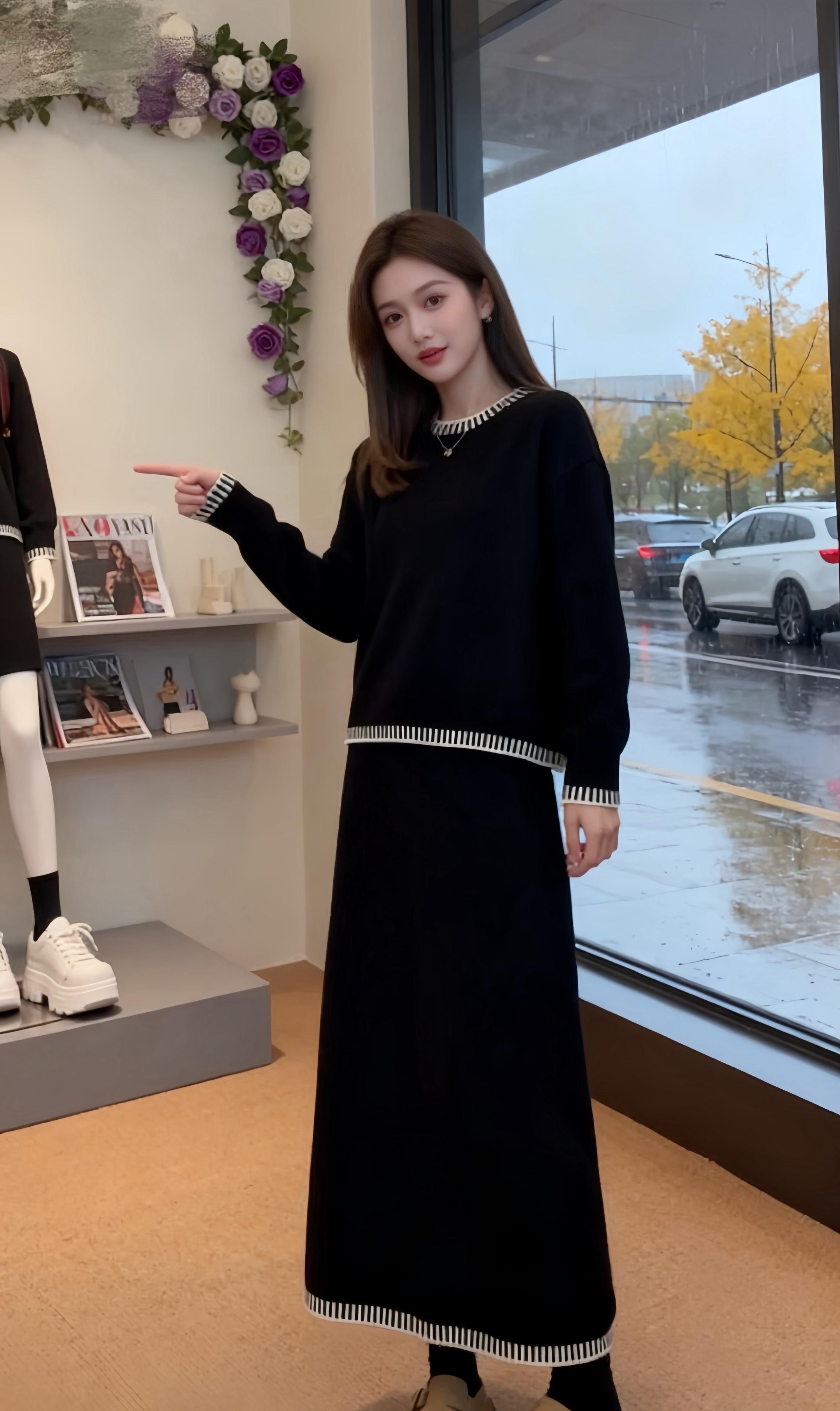 #针织毛衣 #针织半身裙 #半身裙套装 #裙子搭配 #气质女神穿搭