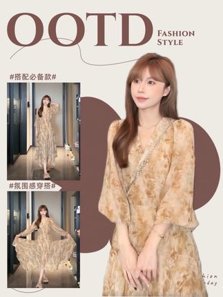 复古气质碎花连衣裙#温柔风穿搭 #碎花连衣裙 #气质仙女裙穿搭 #小个子穿搭 #美出高级感