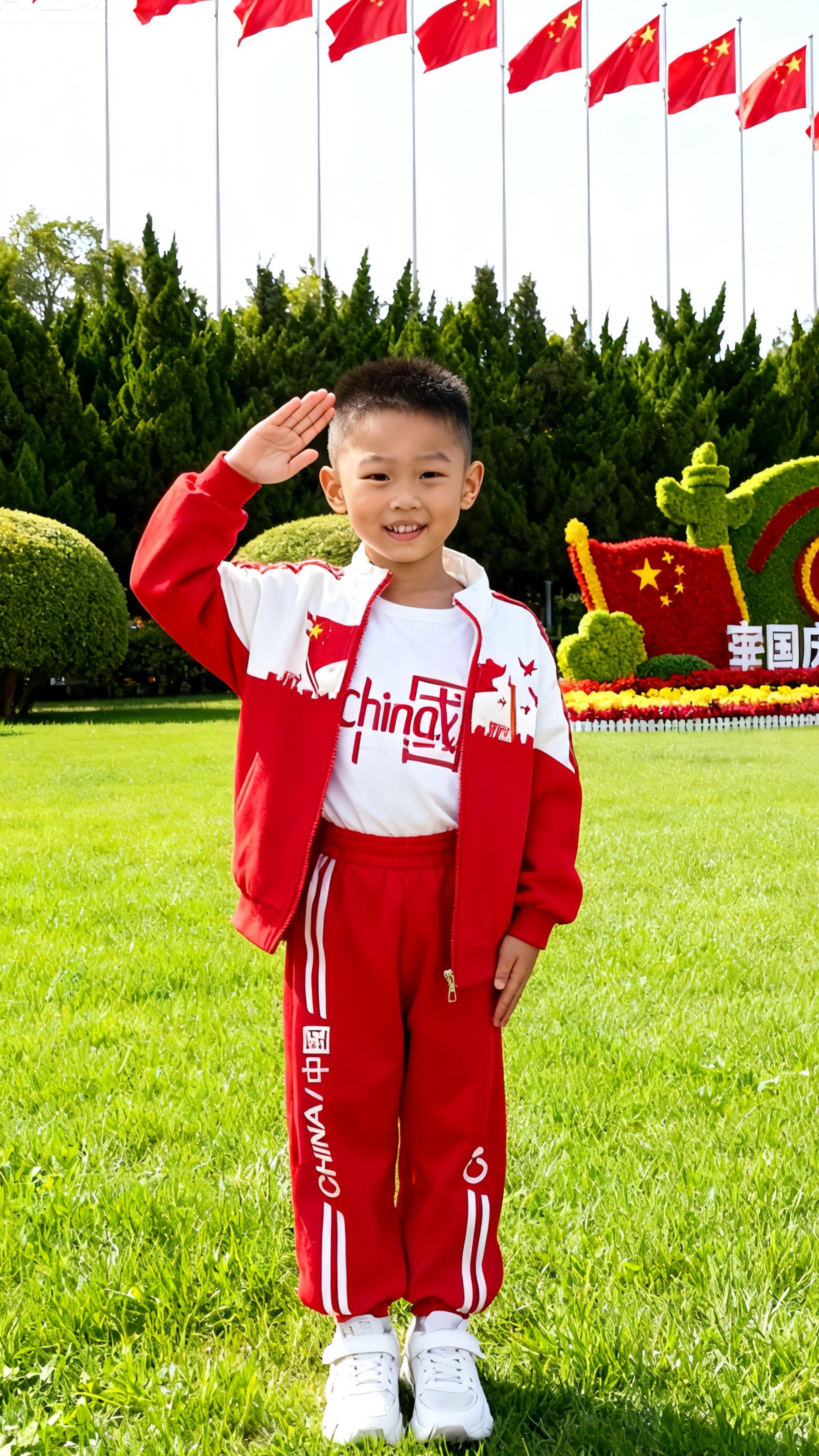 从小给孩子种下一抺红,自豪的红!姐妹们看过来,沫沫家上新了超帅的国潮套装,它采用的是棉质面料,亲肤又透气,宝贝穿上别提多舒服了!而且它的版型设计特别时尚,满满的国潮元素,不管是上学还是出去玩都能穿,超级百搭!喜欢的朋友赶快点击下方链接购买吧! #传承红色基因#民族自豪感 #秋装新品 #谁穿谁好看#童装