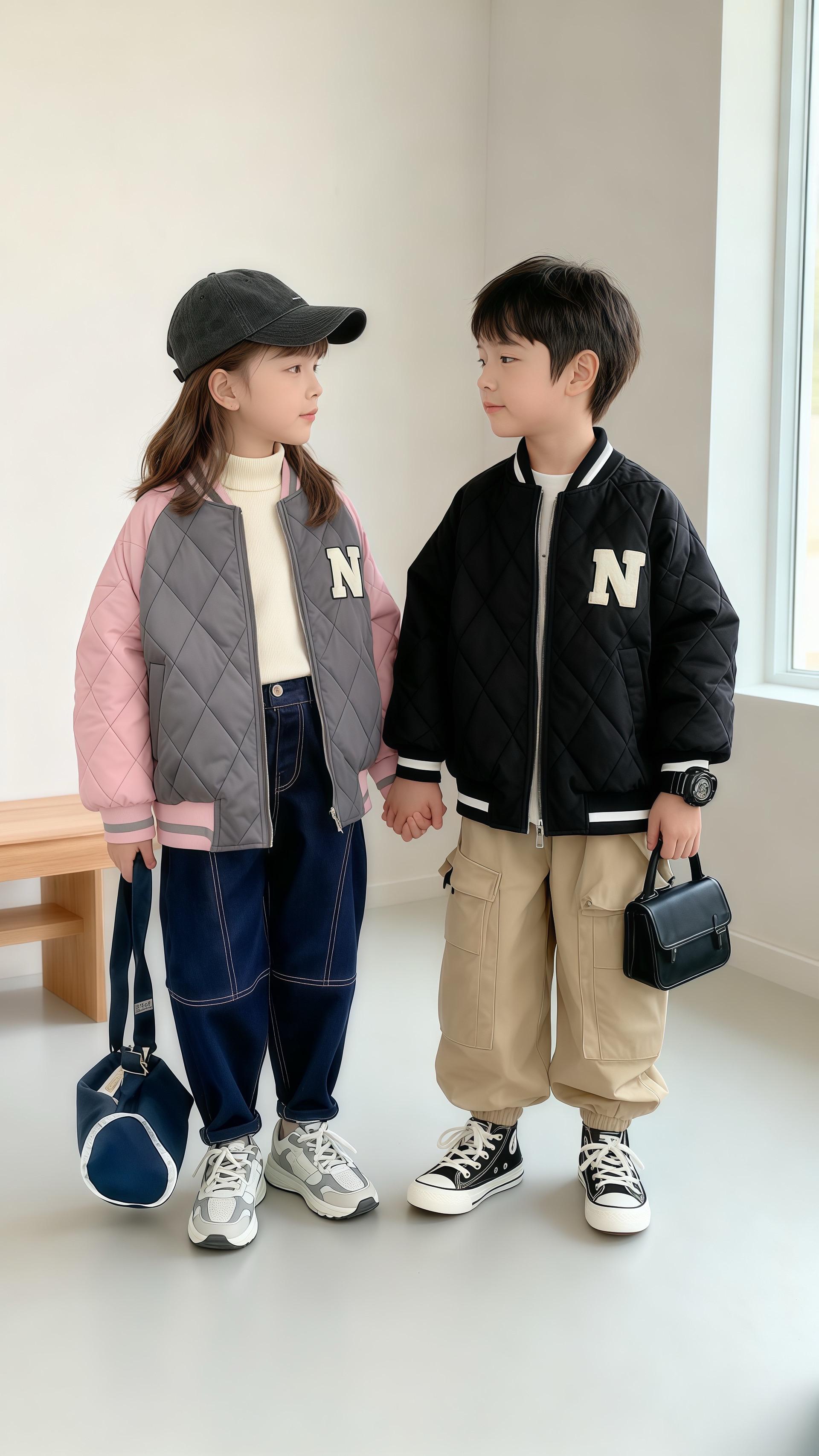 2025新款男女童撞色夹棉棒球服|秋冬保暖界的颜值担当,现货现发秒收货! #高品质童装 #每日穿搭look #ootd穿搭 #高级感穿搭 #棒球服外套