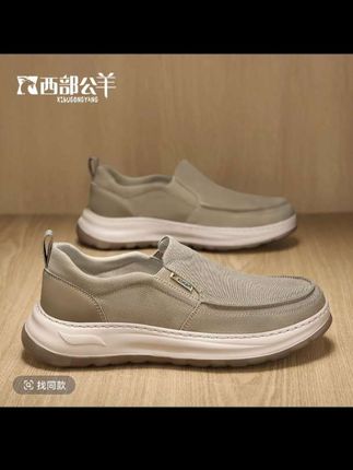 西部公羊四季款高端手工布鞋潮流休闲一脚蹬日常百搭软底防滑男鞋#布鞋#休闲鞋#软底鞋#手工布鞋#一脚蹬男鞋
