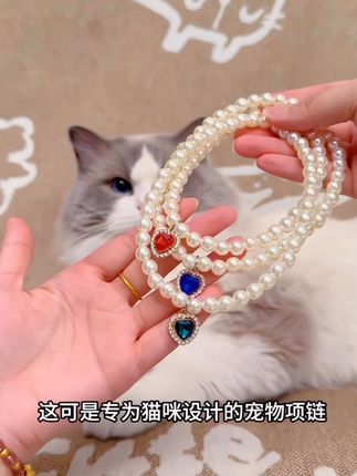 颈间跃动的小毛球,是会发光的温柔。 珍珠串起细碎星光,猫咪藏着一整个春天的软。 戴上它,连呼吸都带着奶呼呼的甜~#萌宠出道计划 #猫咪 #项圈 #抖in萌宠计划 #好物推荐🔥