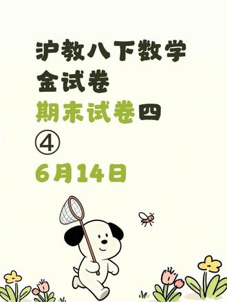 沪教八下数学金试卷期末四④6月14日 #期末复习