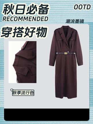 2025秋季新款时尚百搭高级感气质风衣连衣裙#每日分享 #春秋穿搭 #高级感穿搭#谁穿谁好看#秋季新款穿搭