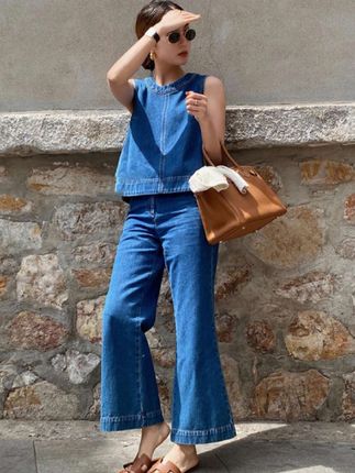 #穿搭是为了取悦自己 #牛仔套装 #虽然我长得一般但我穿搭不一般 #夏日穿搭小心机 #美出高级感