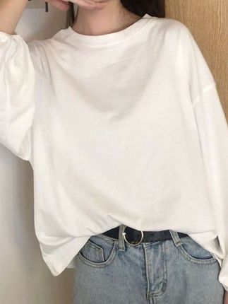 #早秋新款 白色长袖t恤女百搭时尚宽松学院风打底衫学生洋气上衣服#T恤 #百搭