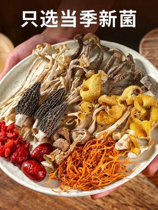 松茸菌羊肚菌鸡油菌汤包70g/袋 肉质 熬汤优选 羊肚菌煲汤高品质#菌汤包