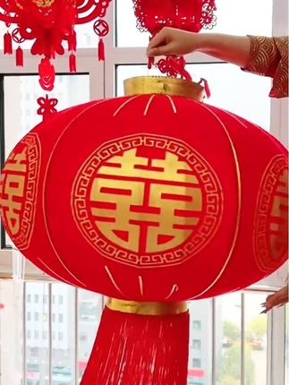 结婚少了它可不行!喜字灯笼挂门口阳台院子里,白天喜庆庆,晚上亮堂堂#婚庆用品 #好物分享#喜字灯笼#婚房布置#家有喜事