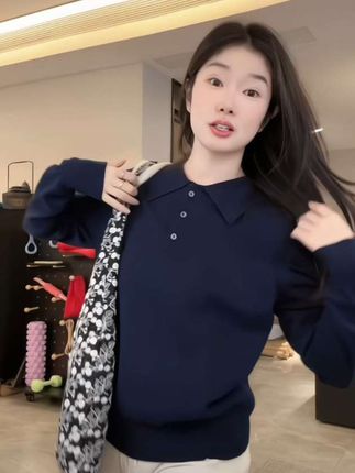 【秋季上新】SPLAN唤醒计划 知性风减龄POLO翻领针织毛衣24860#入秋高级感穿搭攻略 #今日穿搭