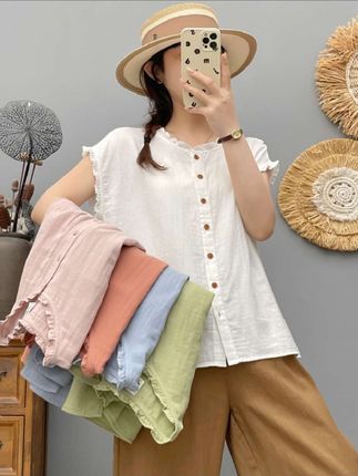 时尚百搭夏季不规则双层木耳边A字裙新款高腰显瘦防走光半身裙女@DOU+小助手