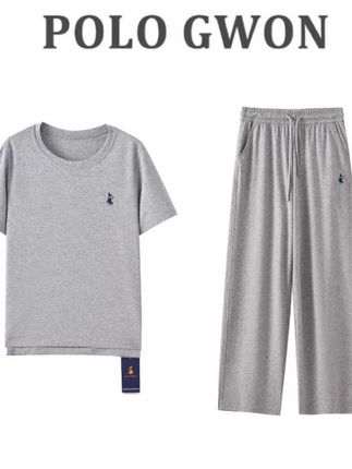 品牌正品 POLOGWON/保罗-圆领短袖(下摆前短后长)+长裤夏季套装#套装 #套装两件套 #夏季套装 #套装穿搭 #卫衣套装