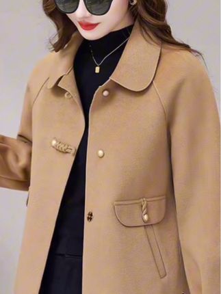 2025春装新款毛呢外套女短款小西装上衣小个子短款薄款洋气女装#谁穿谁好看